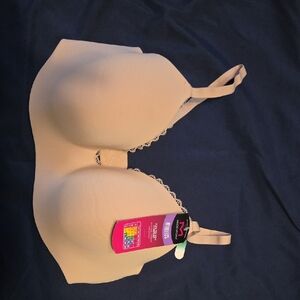 Maidenform Beige Wireless Bra with Lace Detail